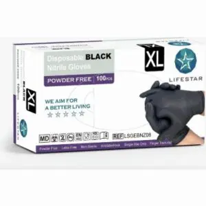 Disposable nitril handschoen black EXTRA LARGE, verpakking 100 stuks