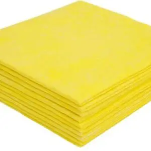 Vaatdoek geel viscose 38x40cm, VERPAKKING 10 STUKS