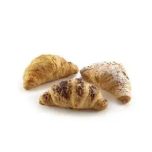 DELICE ASSORTIMENT GEVULDE MINI CROISSANTS 108x45 gram, 8,5-10cm per stuk
