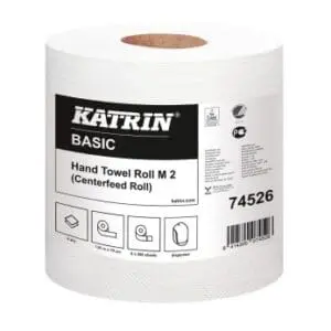 Katrin poetsrol midi M 2, wit, 2 laags, maat 19 cm x 150 m, embossing Allover